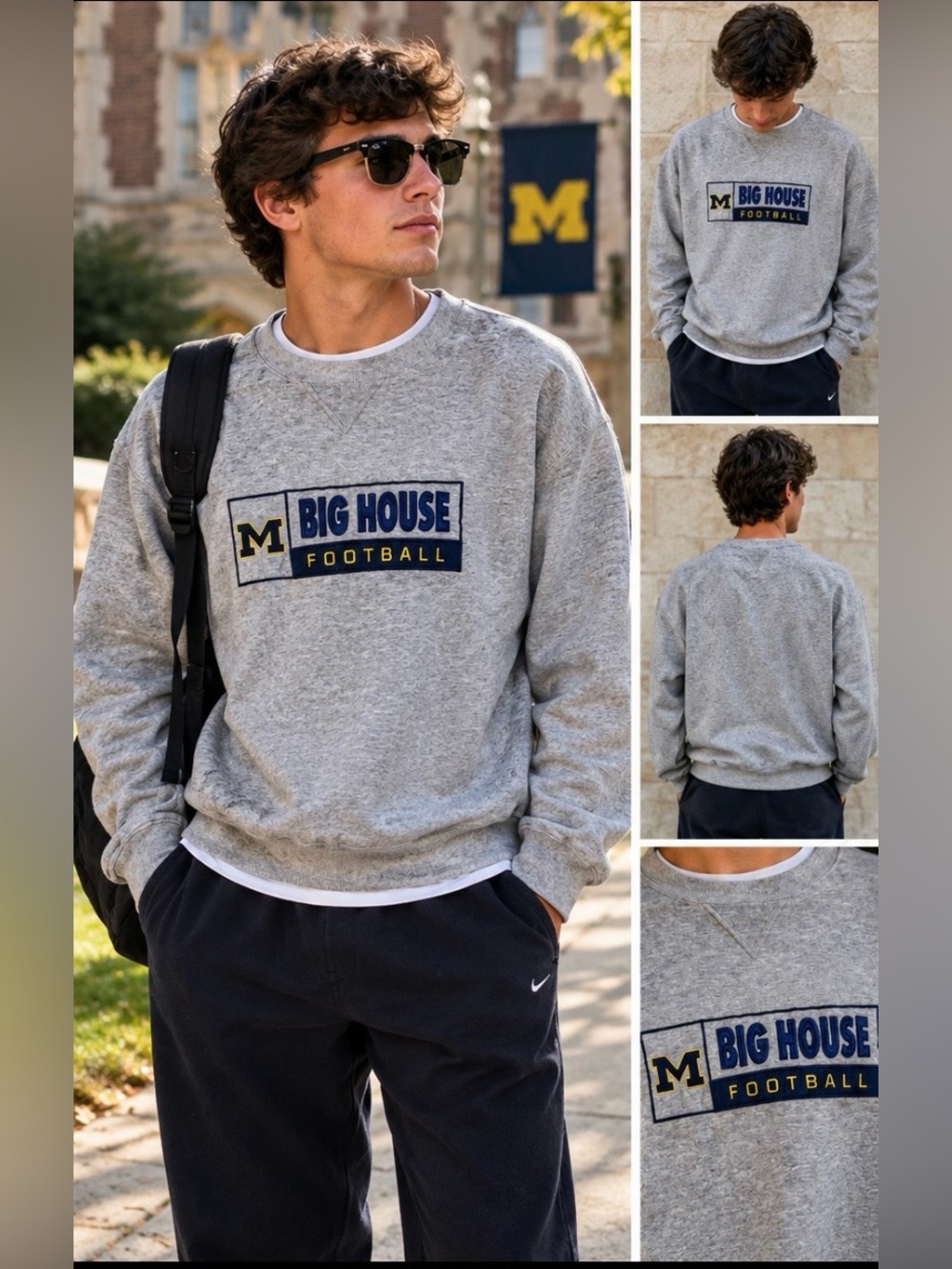 VINTAGE MICHIGAN
BIG HOUSE FOOTBALL
SWEATSHIRT University of Michigan